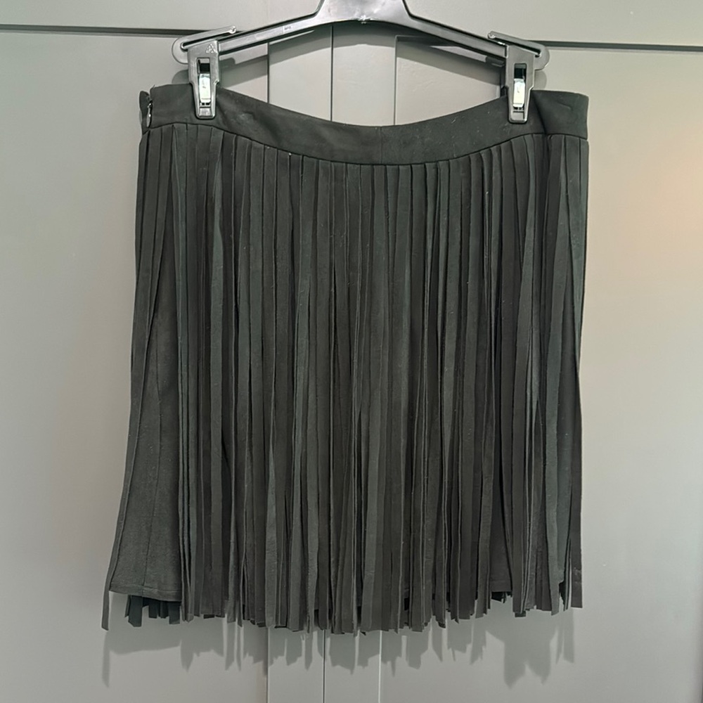 BB Dakota Suede Fringe Skirt